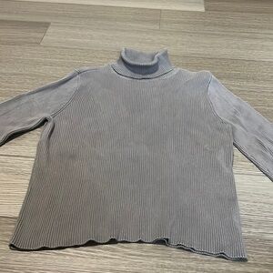 Gray ribbed turtleneck